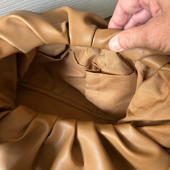 Shoulder Pouch Softest Faux Leather Slouchy Tote in Camel Shoulder Bag - Picture 6 of 12